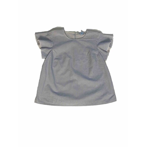 Draper James Cloister Stripe Flutter Top Blue With White Stripes Cotton Size 6 - Picture 7 of 16